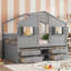 Lit mezzanine double avec toit-356320008