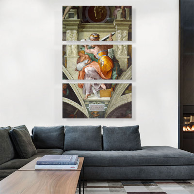 " The Libyan Sibyl Sistine Chapel Ceiling 1511 " by Michelangelo 3 Piece Art Oil Painting