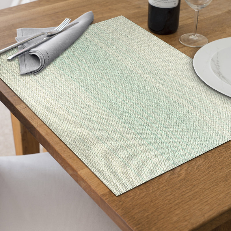 PVC Geometric Placemat, Light Blue