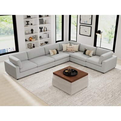 Canapé modulaire rembourré avec coussins Nuccio