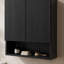 Armoire de rangement murale rayée TOIB de 26 po avec portes, tablette et compartiment de rangement ouvert au-dessus de la toilette pour la salle de bain, la cuisine et la salle de lavage