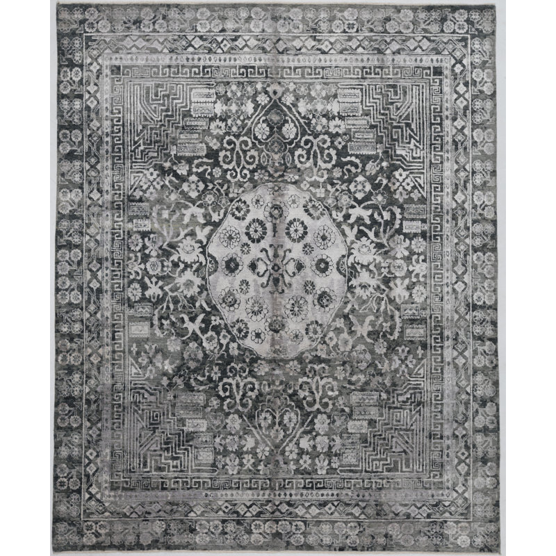 Handmade Cotton and Silk Oriental Area Rug
