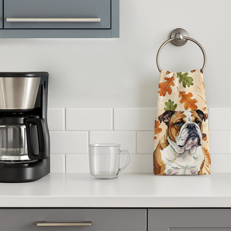 Serviette de cuisine Brindle and White English Bulldog Heirloom, Bouledogue anglais bringé et blanc