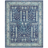 Maarja Hand Knotted Wool Oriental Area Rug in Blue