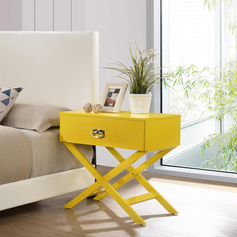 1 - Drawer Nightstand, Yellow