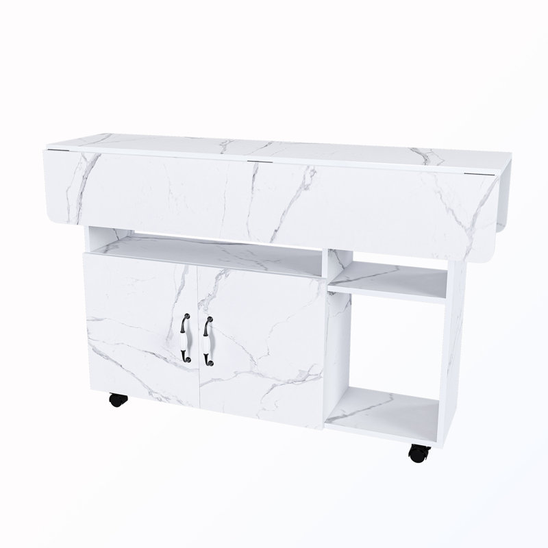 Multi-functional Folding Table With Storage Shelves And Wheels