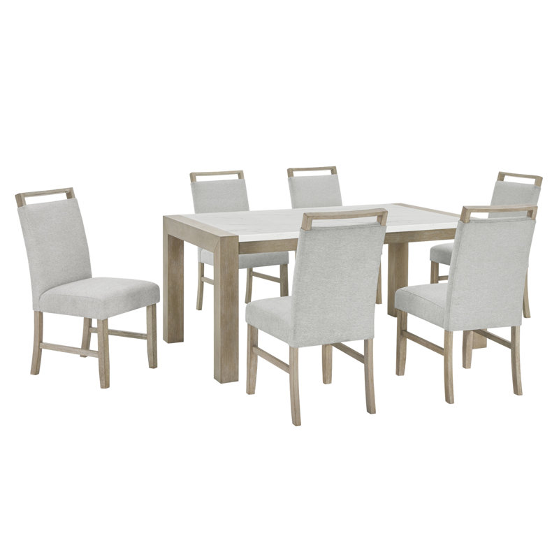 Ensemble de salle à manger Tabitha, 7 pièces : table, 6 chaises