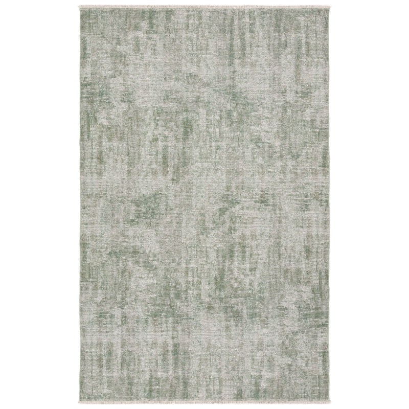 Tapis vert tissé à la machine Vibe par Jaipur Living Tiaret (7 pi 6 po x 9 pi 6 po), Rectangle 7 pi 6 po x 9 pi 6 po