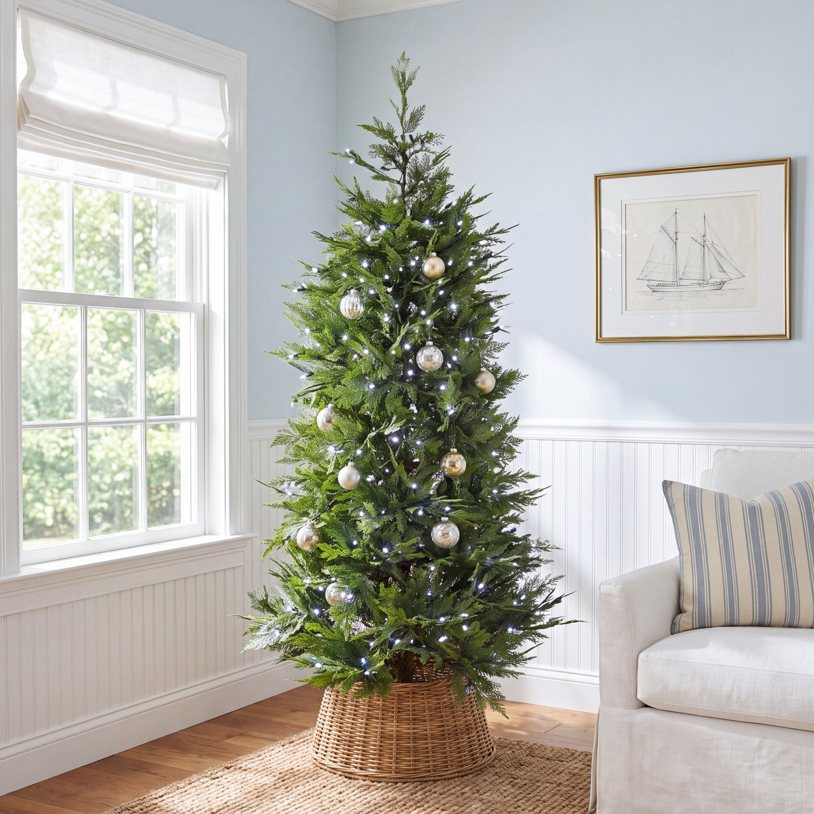 60" Pre-Lit Cypress Tree in Pot