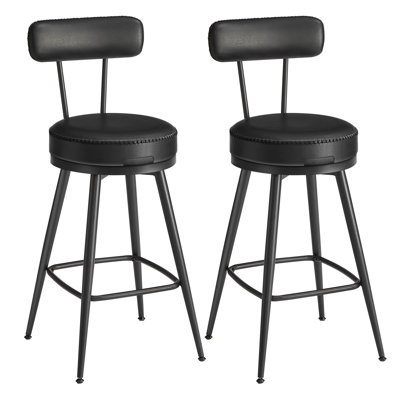 Swivel Upholstered Counter Stool with Metal Frame