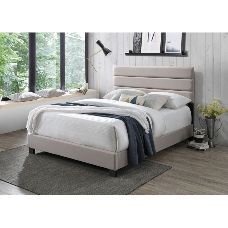 Upholstered Bed, Queen, Sand Beige