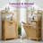 Laundry Hamper with 2-Tier Shelves & Tilt-Out Basket, Bamboo Laundry Storage Organizer for Bathroom Bedroom Laundry Room Nursery, Natural