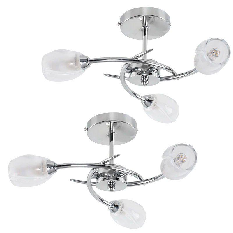Derr Glass Semi Flush Mount