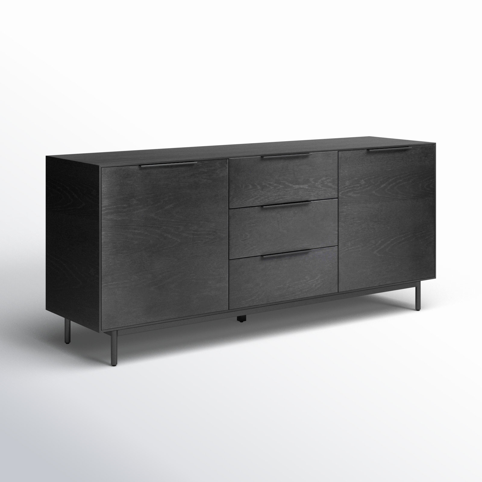 Ellis Fully Assembled Sideboard with Dovetail Drawers, Black