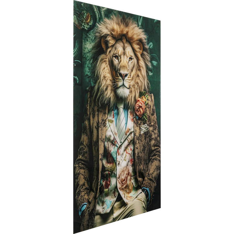 Mister Lion Print on Glass