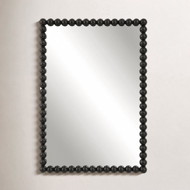 Sanne Metal Mirror, Matte Black, 30" H x 20.5" W