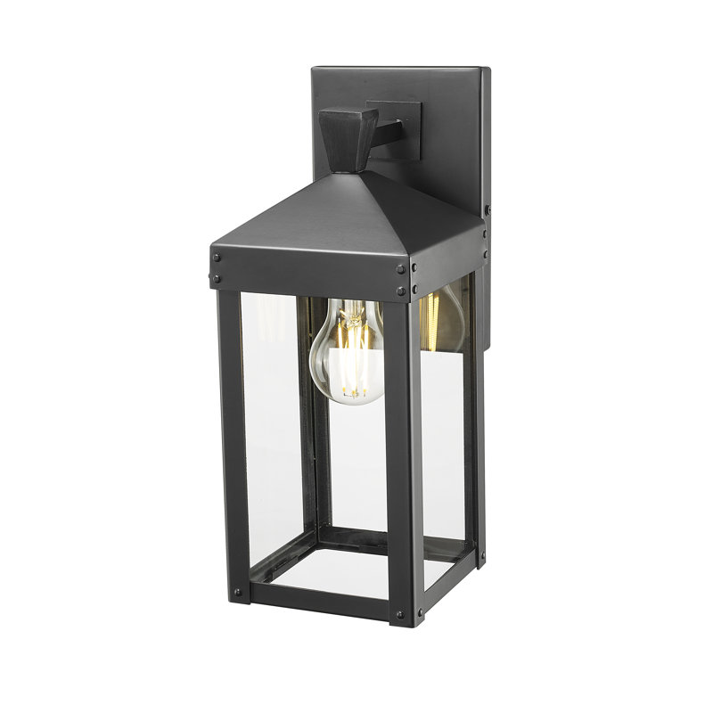 Applique murale d'extérieur 1 lumière Blankenship - peint en noir, H 13,75 po x l 5,5 po x P 6,75 po