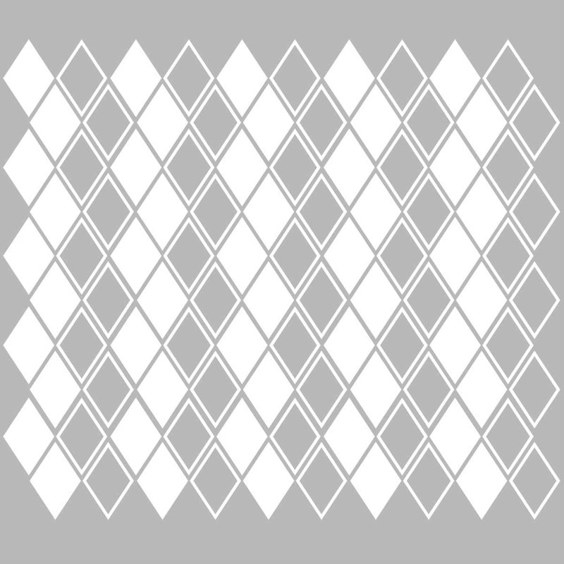 Adhésif décoratif losanges, H 4 po x l 2,5 po x P 0,6 po, Blanc