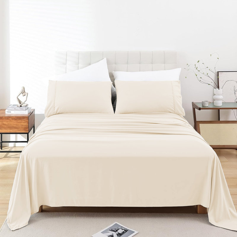 Sidak 100% Cotton Brushed Flat Sheet, Super King (6'), Cream