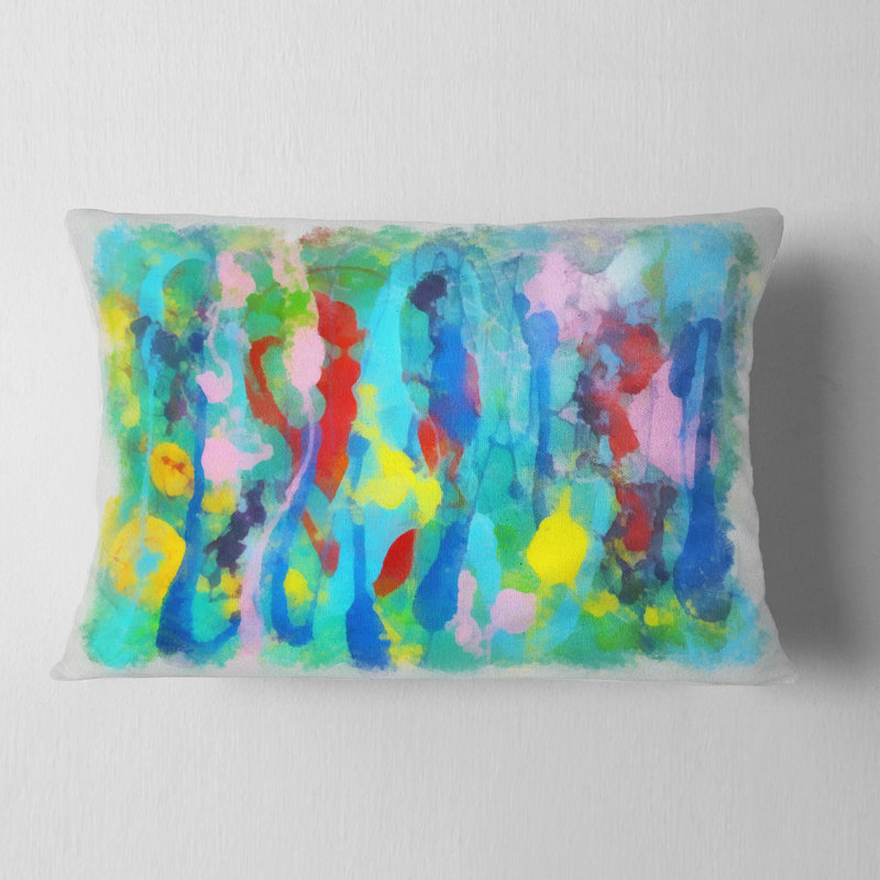 Coussin lombaire à motif floral abstrait