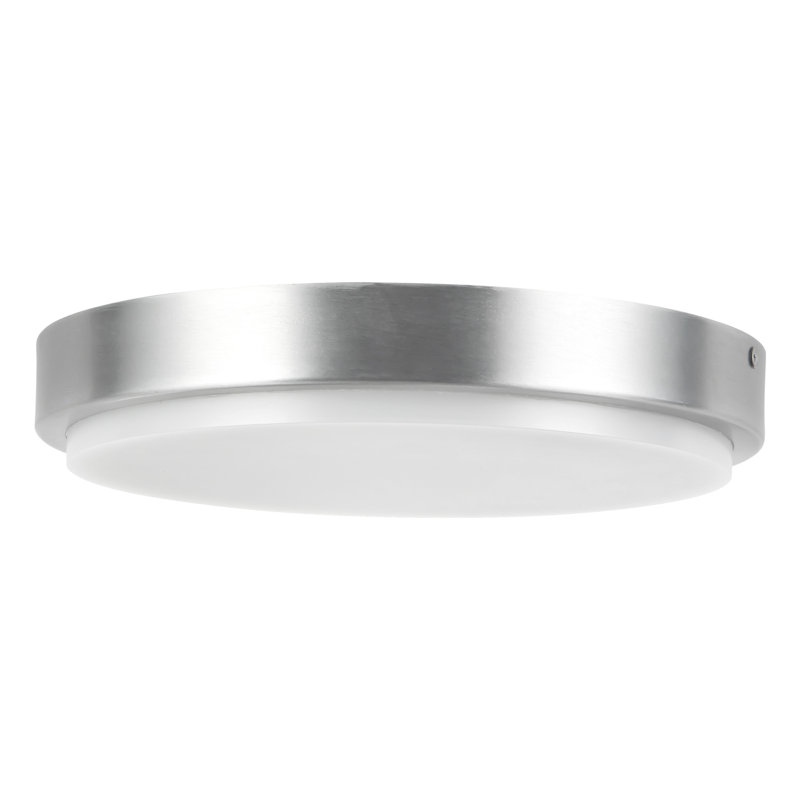 Bailey 11-in Black dimmable LED Outdoor Ceiling Light, Brushed Nickel, Brushed Nickel