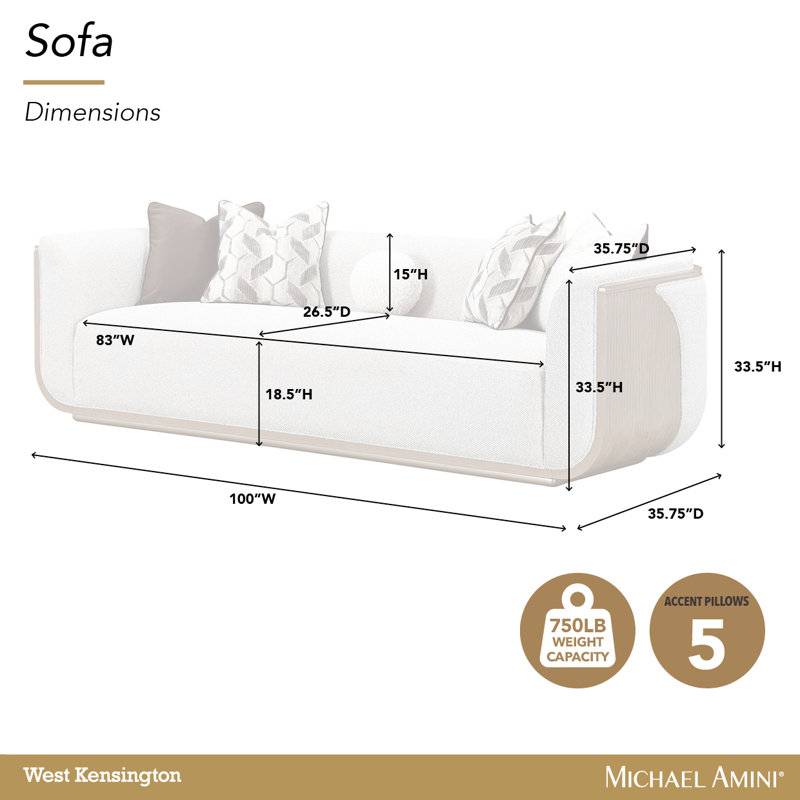 West Kensington Sofa - Buff/Seal Salt Caramel, Medium Yellow Wood