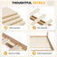 Structure de lit simple en bois de chêne naturel avec banc de rangement intégré au pied de lit, 4 tiroirs, tête de lit, robuste, aucun sommier requis, style Mid-Century moderne-2130104442-2130104440