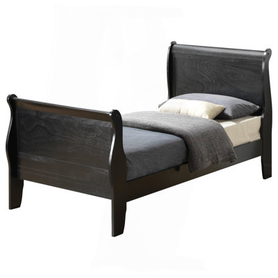 Élégant lit simple noir pour les chambres intemporelles