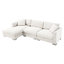 Canapé d'angle moderne et luxueux, 244 x 142 cm, en forme de L, revêtement en chenille, méridienne surdimensionnée, 4 coussins (dont 2 inclus), idéal pour la maison, le bureau ou un appartement. Coussin de dossier confortable, pieds argentés. Canapé d'angle Cloud.