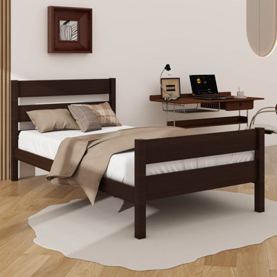 Twin Bed Frame Equipped With Both Headboard And Footboard