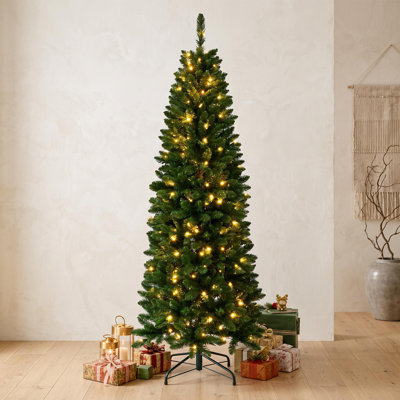 Sapin de Noël artificiel décoratif - Décoration verte pour les fêtes - Utilisation intérieure/extérieure - Facile à installer, léger - Couleur : vert