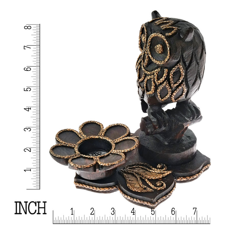 Jenesis 9'' H Wood Floor Candlestick