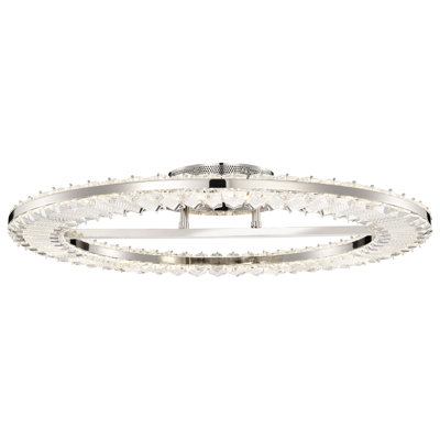 Plafonnier encastré rond DEL 23 po - Finition nickel poli - Cristal K9