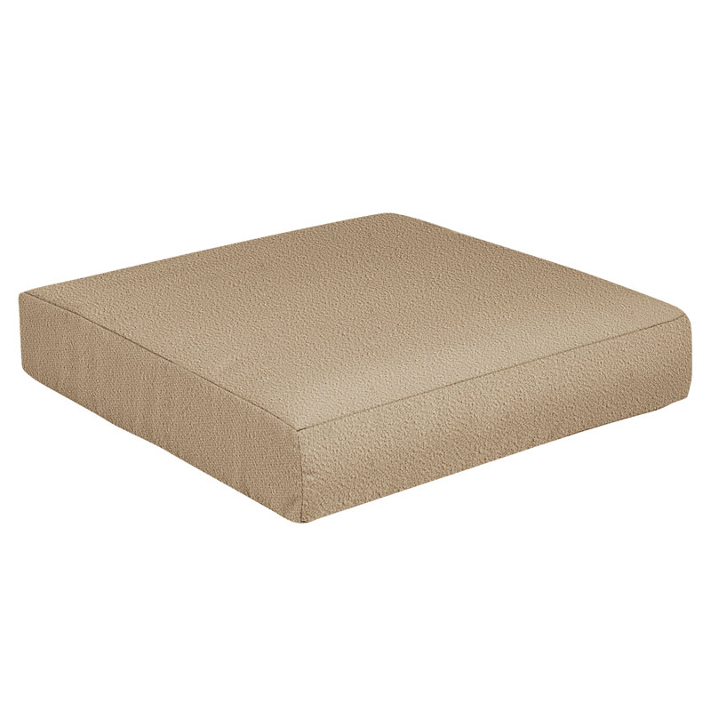 Esmeray Amorina Square Weather-Resistant Outdoor Seat Cushion, Beige, 25 in W x 25 in D x 5 in H