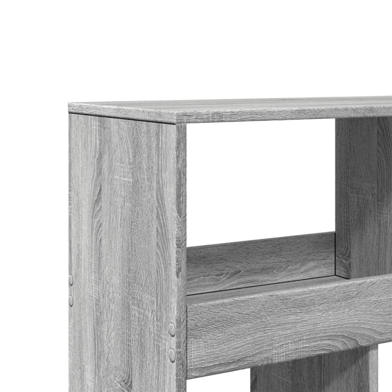 Angelinne 100cm W Bookcase, 125.5cm H x 100cm W x 33cm D, Grey/Sonoma