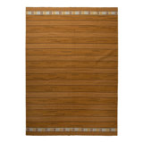 Brown Swedish Flatweave Wool Rug - 10' x 14'