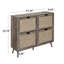 Range-chaussures pour hall d'entrée 4 portes, couleur gris foncé, capacité de 88 lb, d'ingénierie, double couche, barre horizontale, rangement pratique et attrayant, armoire autoportante, arrangement de double couche de charge,