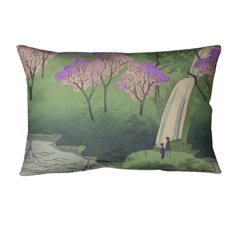 Coussin lombaire chiyogaike étang, Mauve, Polyester sergé