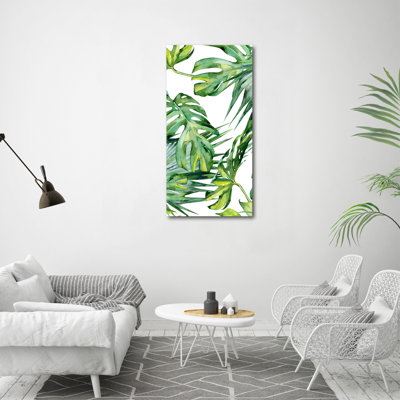 Tropical Leaves 1 Piece Wrapped Canvas Wall Art