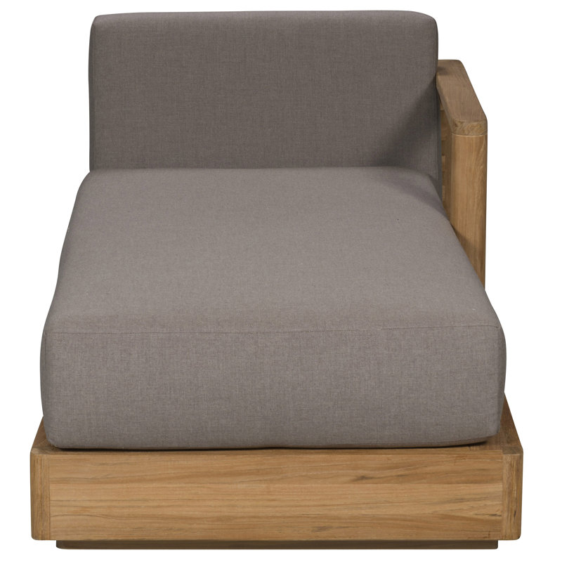 Horizon Outdoor Teak Chaise Lounge, Kramer Linen