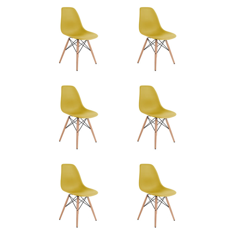 Chaise d'appoint Custer, Moutarde, 6