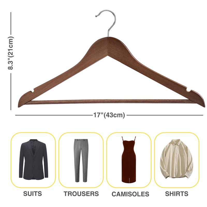 Nesa Non-Slip Accessories Hanger for Suit/Coat, 30, Brown