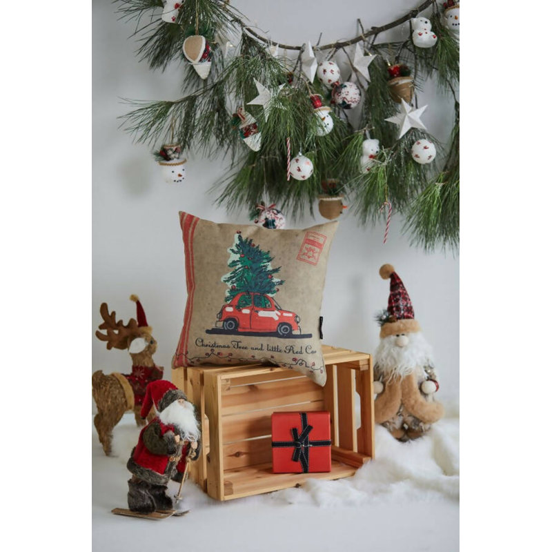 Housse de coussin à motif de voiture antique, décoration des Fêtes