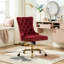 Chaise de bureau pivotante avec roulettes et garniture cloutée-1527371081