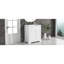 Meuble-lavabo pour salle de bain avec comptoir, meuble-lavabo avec porte et deux tiroirs, planches en panneau de fibres à densité moyenne, bois massif, un ensemble