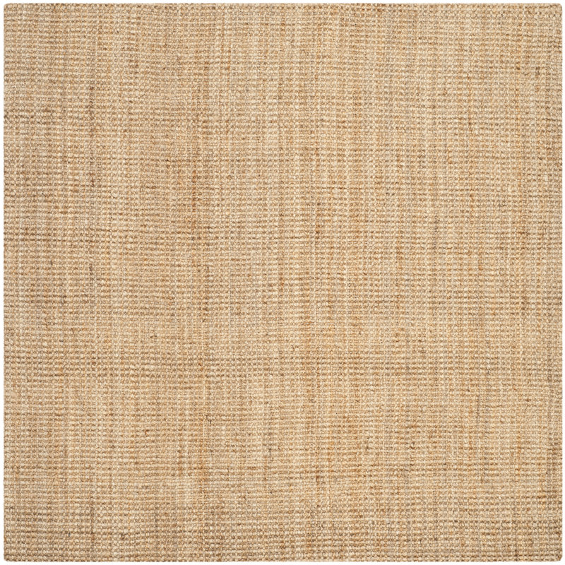 Tapis en jute tissé à la main Estrin, Carré 3 pi, Natural