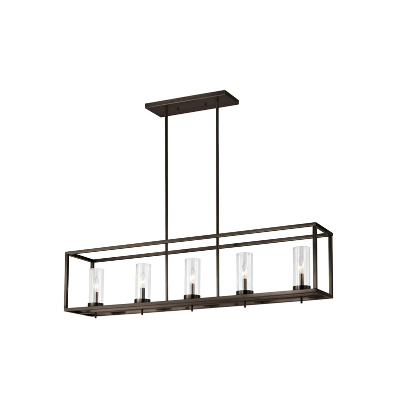 Luminaire suspendu 5 lumières Zire Island, non, Bronze huilé et brossé