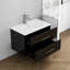 Ensemble de meuble-lavabo mural noir brillant 30 po avec lavabo-61203168-61203169