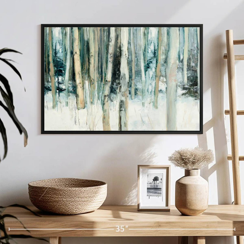 Winter Woods III, 25 po x 17 po, Cadre flottant noir