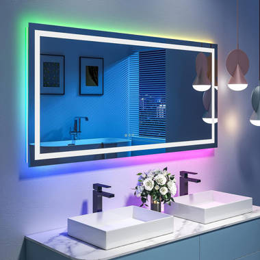 Orren Ellis Aevar Super Bright Front & Back Lighted Anti-Fog Bathroom/Vanity  Mirror with Tempered Glass & ETL & Reviews